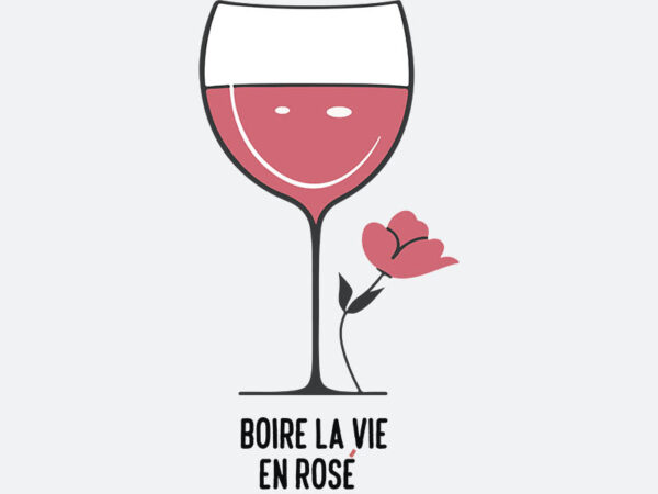 T-shirt vin "Boire la vie en rosé" - Image 3