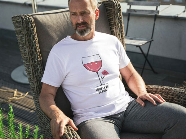 T-shirt vin "Boire la vie en rosé" - Image 2