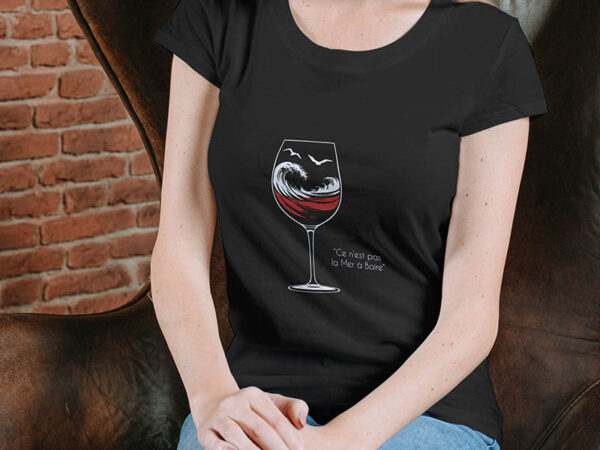 T-shirt vin "ce n'est pas la mer à boire"